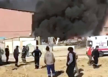 Ankara'da iş yerinde yangın
