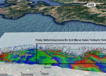 Gebze Teknik Üniversitesi Harita Mühendisliği Bölüm Başkanı Prof. Dr. Taşkın Kavzoğlu, radar görüntüleri sayesinde Sisam Adası yakınlarında yaklaşık 11 santimetrelik çökmeyi tespit ettiklerini söyledi.