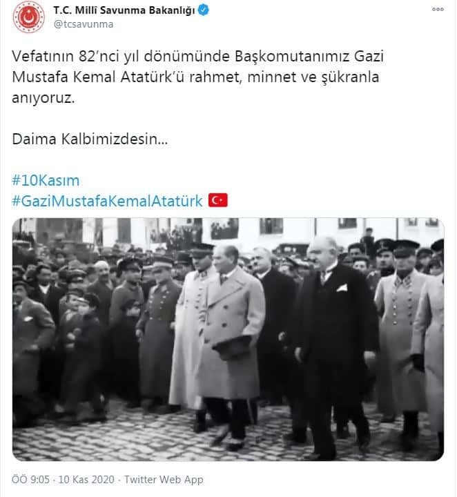 Vefatının 82’nci yıl dönümünde Başkomutanımız Gazi Mustafa Kemal Atatürk’ü rahmet, minnet ve şükranla anıyoruz.