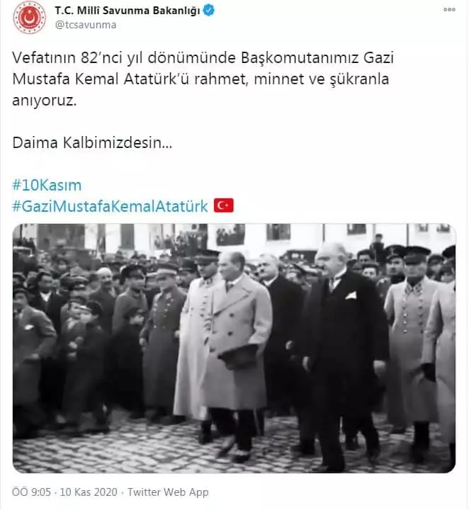 Vefatının 82’nci yıl dönümünde başkomutanımız gazi mustafa kemal atatürk’ü rahmet, minnet ve şükranla anıyoruz.