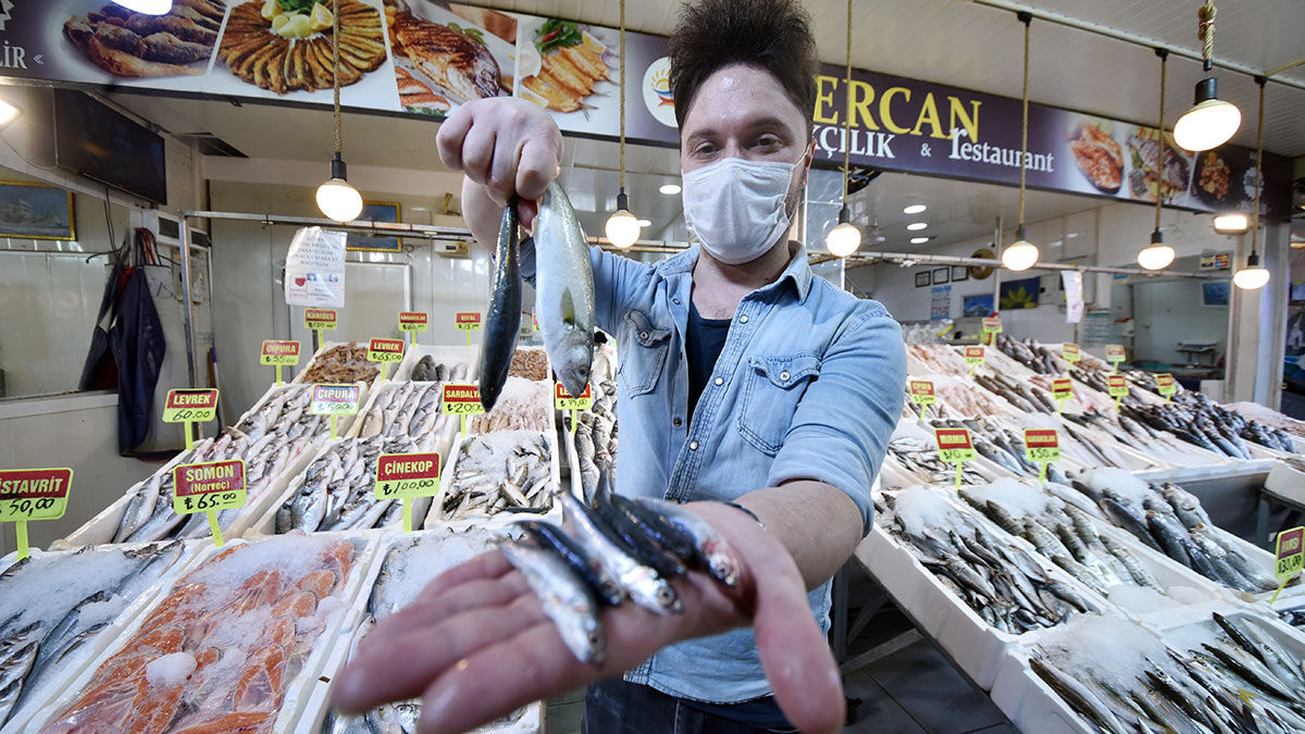 Antalya'da balıkçı tezgahlarında hamsinin kilosu 30 TL'ye yükseldi.