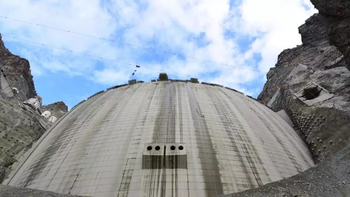 Yusufeli barajı'nın tamamlanmasına 21 metre kaldı