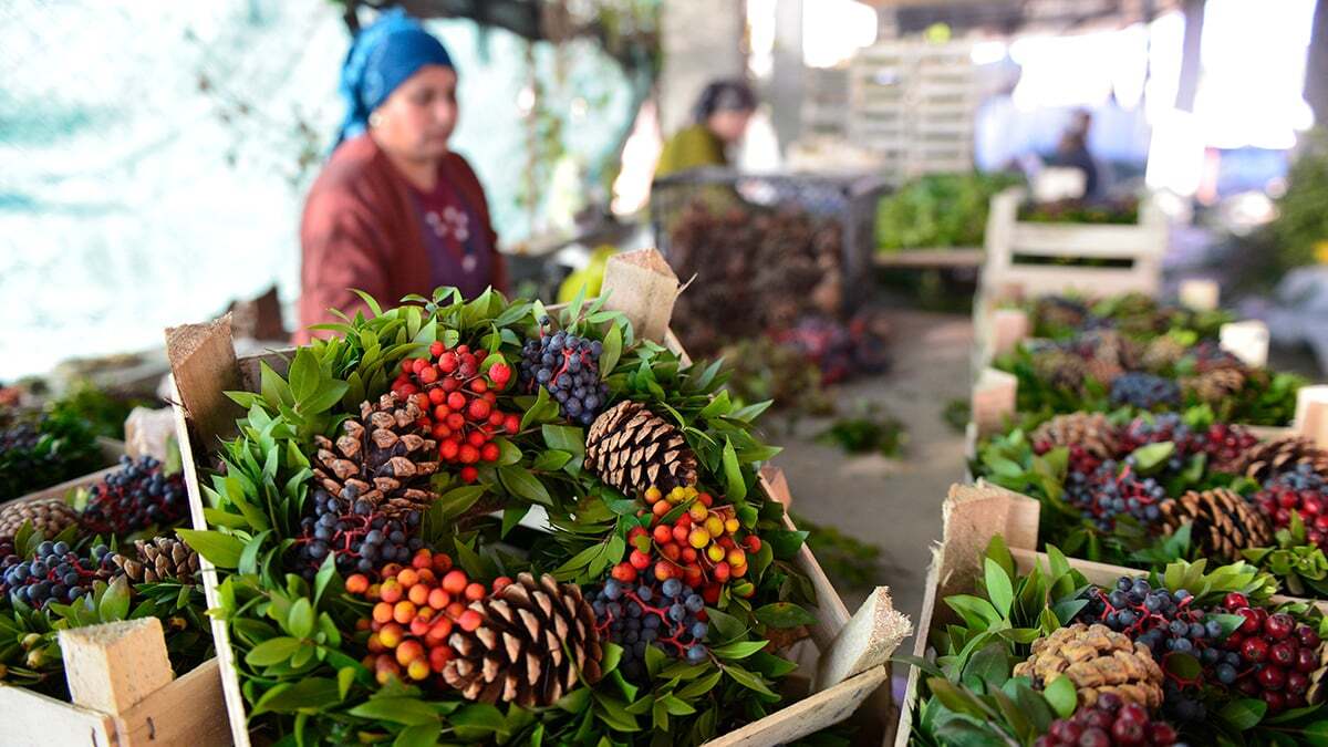 1.2 milyon Noel çelengi Avrupa'ya ihraç edildi