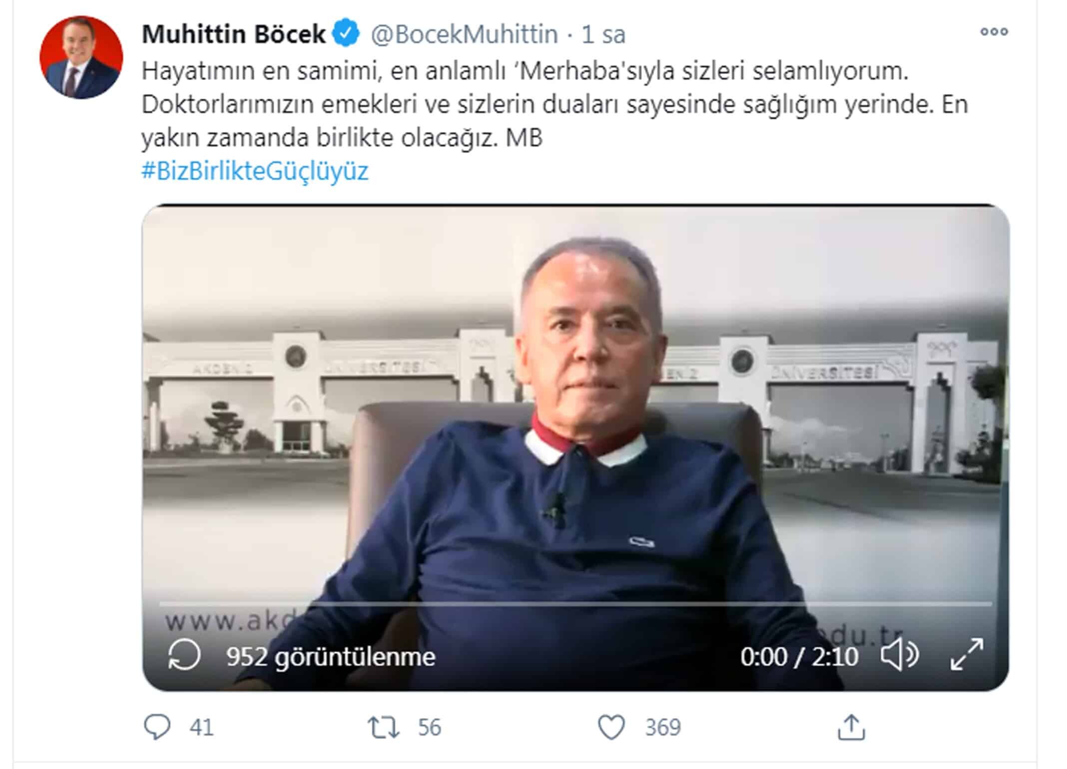 Böcek, "Hayatımın en anlamlı, en samimi merhabasıyla sizleri selamlıyorum. En yakın zamanda birlikte olacağız"