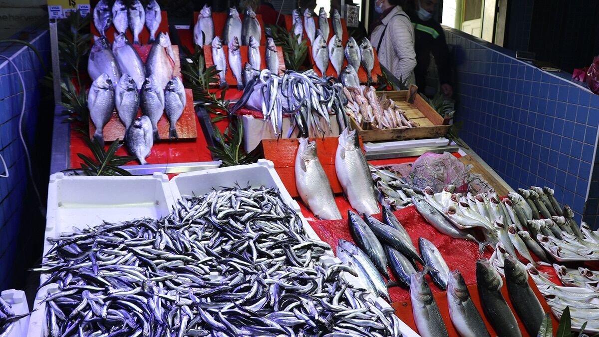 Balık tezgahlarında hamsi ve sarıkanat bolluğu