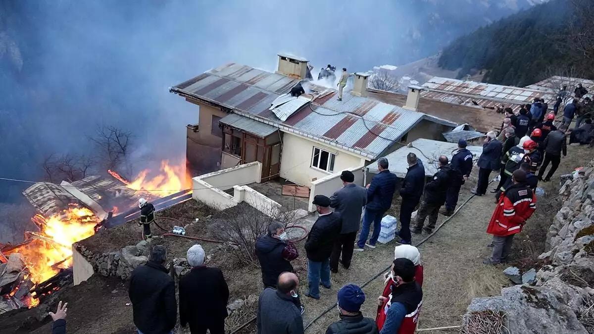 İlk belirlemelere göre yangın, sobadaki ateş tam söndürülmeyen evin bacasından çıktı. Yanan tüm evlerin boş olduğu, sahiplerinin kent ve ilçe merkezlerindeki evlerinde olduğu öğrenildi.