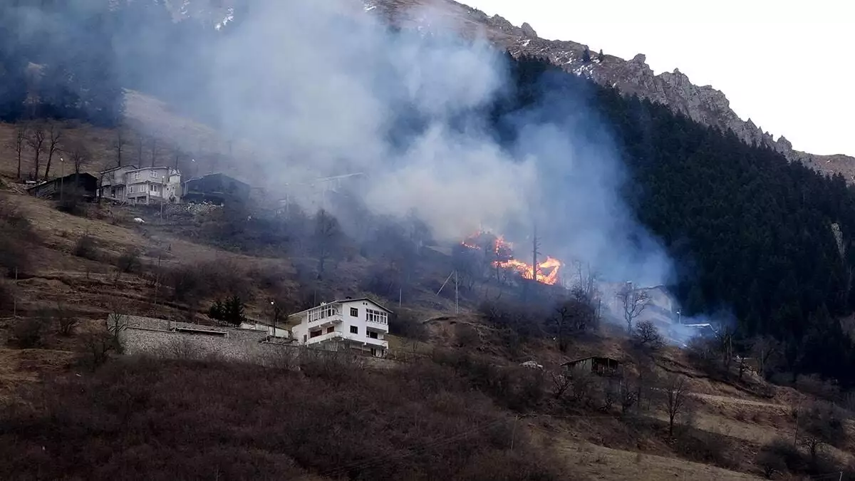 Gölyayla köyünde yangın; 10 ev kullanılamaz hale geldi