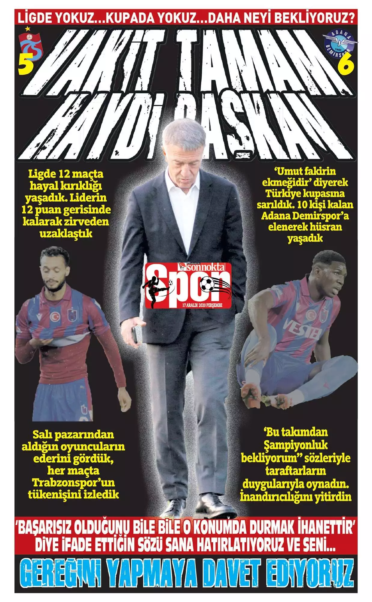 Trabzonspor'da yönetime yönelik istifa sesleri yükseldi