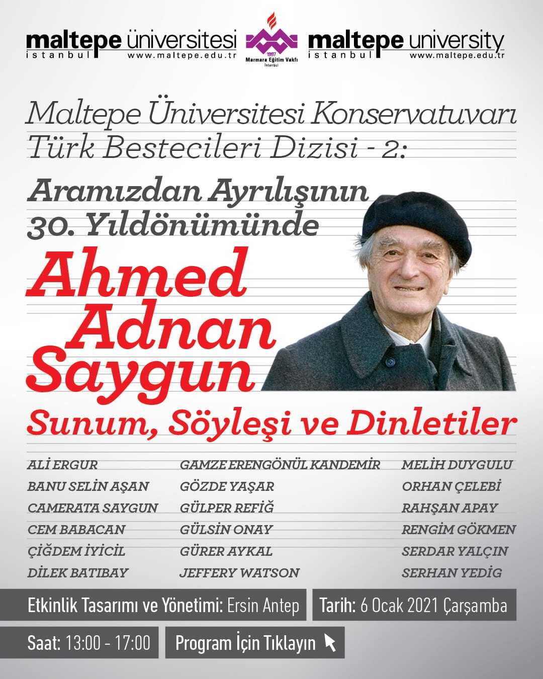 Ahmed Adnan Saygun ölümünün 30'uncu yılında anılacak