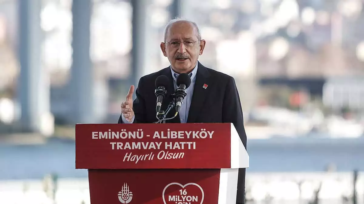 Eminönü alibeyköy tramvay hattı açıldı - i̇bb başkanı ekrem i̇mamoğlu'nun ev sahipliğindeki törene chp genel başkanı kemal kılıçdaroğlu ve i̇yi̇ parti genel başkanı meral akşener de katıldı.