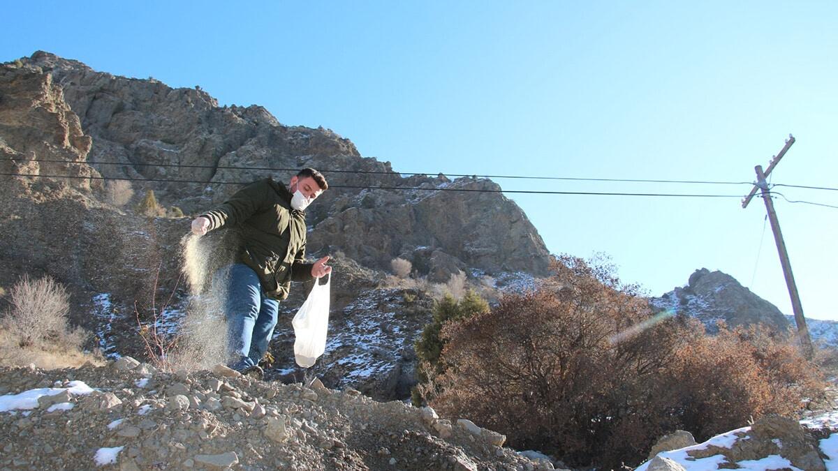 İki arkadaş doğadaki kuşları unutmadı