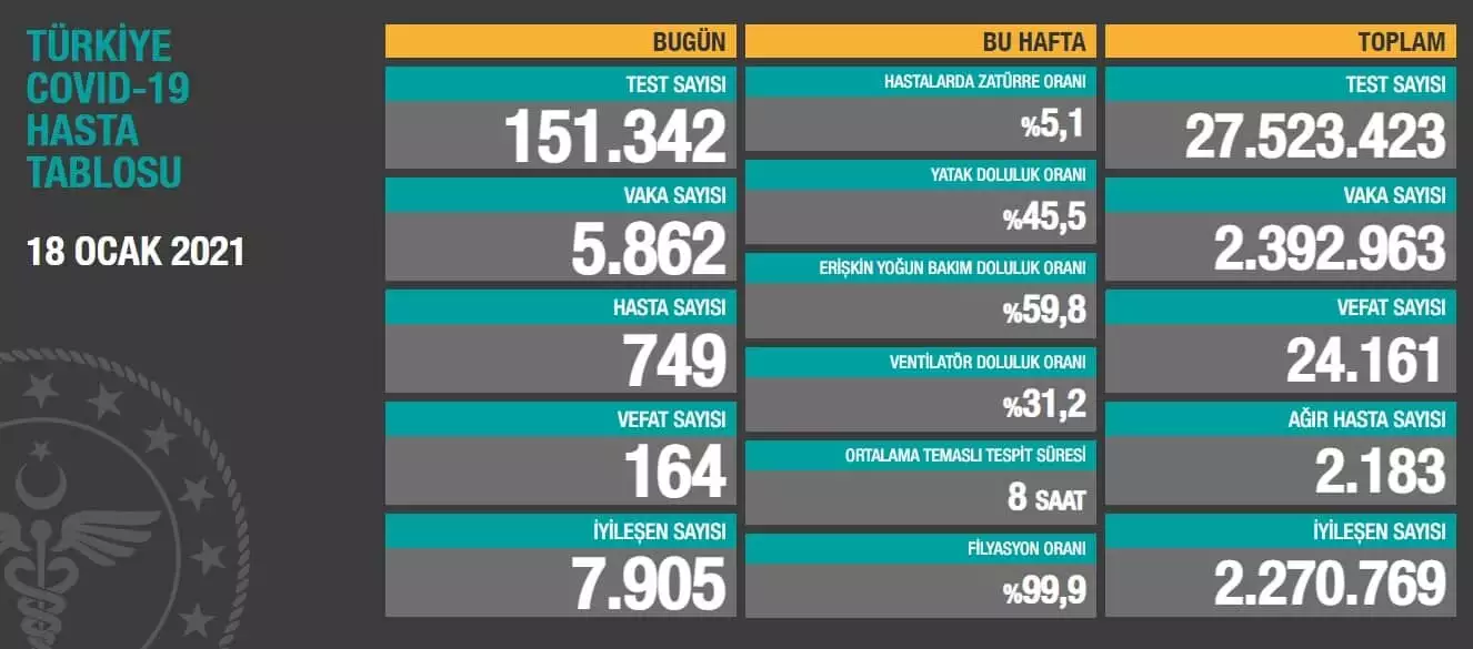 Koronavirüs salgınında can kaybı 24 bin 161'e yükseldi