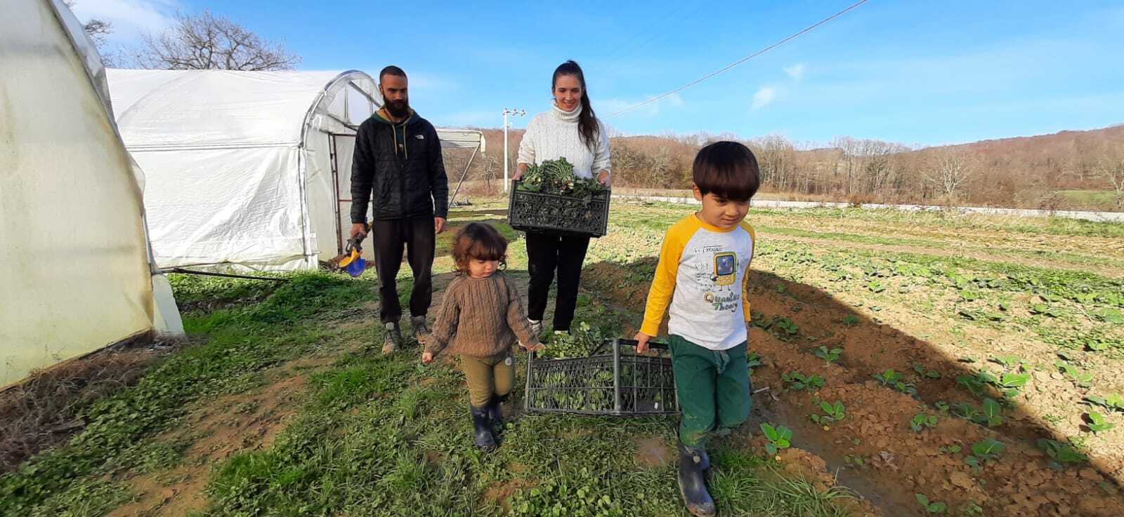 Alsan çifti köyde organik tarım ve hayvancılık yapıyor