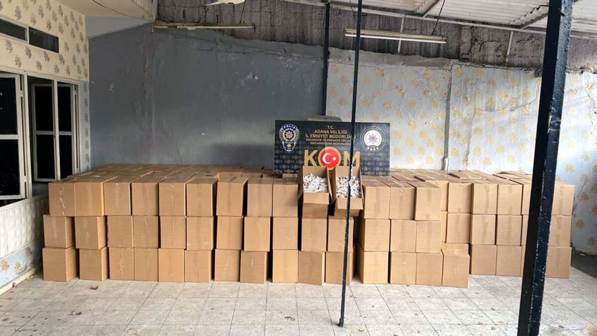 Adana'da 2 milyon 250 bin kaçak makaron ele geçirildi