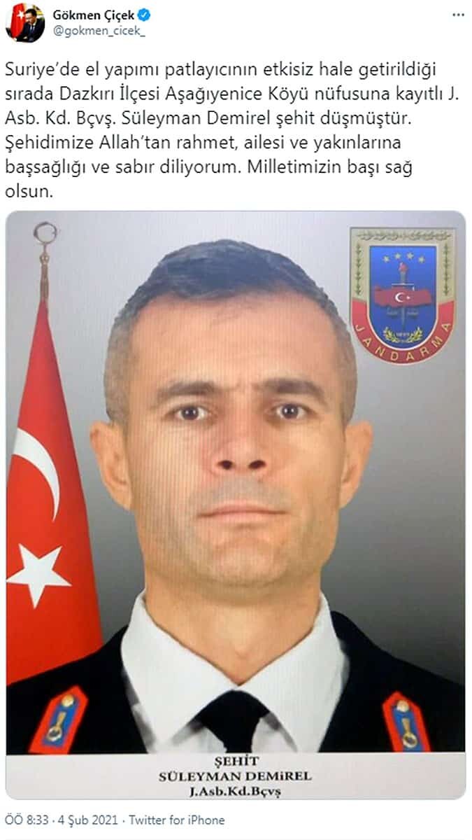 Afyonkarahisar'da patlayıcı infilak etti; 1 şehit