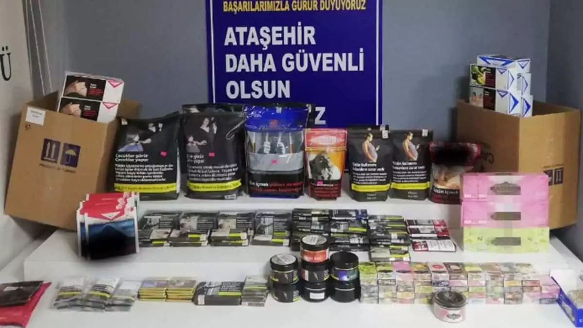 Ataşehir'de kaçak tütün satılan iş yerine baskın