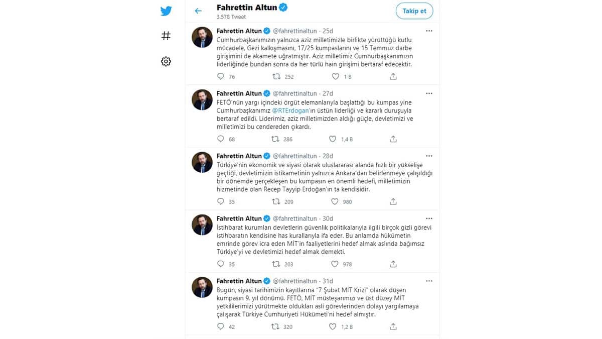 İletişim Başkanı Altun'dan '7 Şubat MİT Krizi' açıklaması