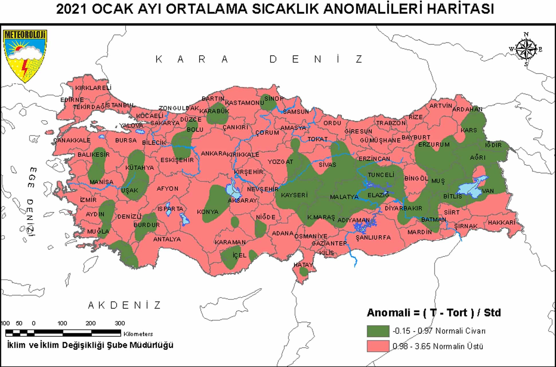 Yağış miktarı, Trakya, Kuzey Ege, Çanakkale, Balıkesir, Kütahya, Kayseri ve Hatay çevrelerinde normaline göre yüzde 100'den fazla arttı.