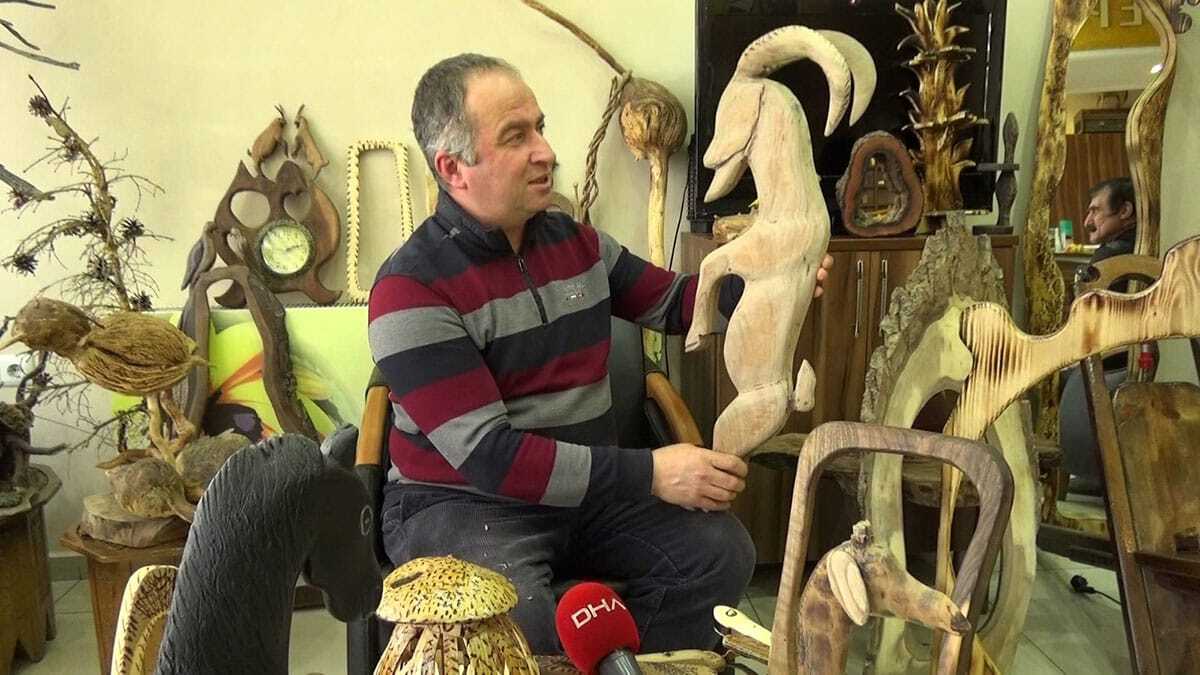 Pandemide ahşap sanatına yöneldi süs eşyası üretti
