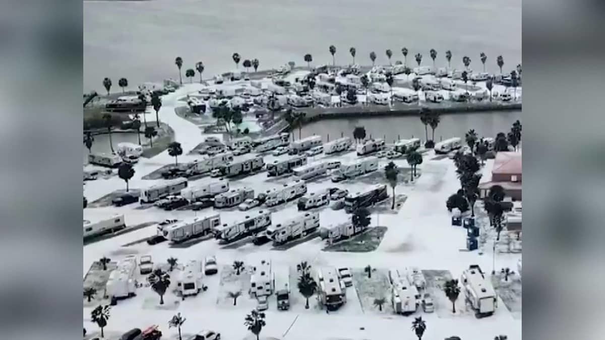 Kış fırtınasının etkisi drone ile görüntülendi