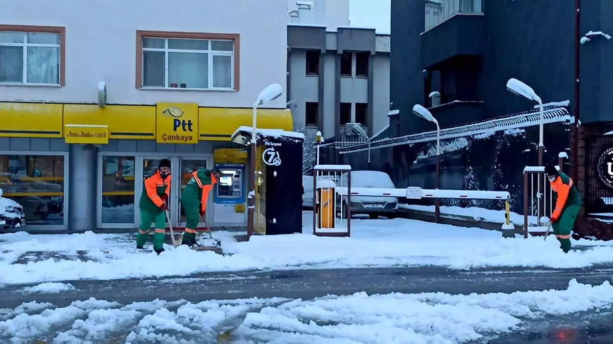 Çankaya belediyesi'nde karla mücadele
