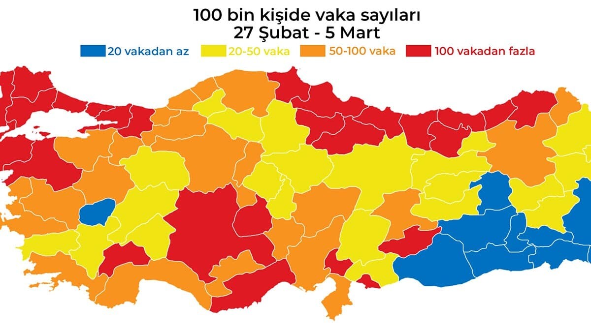 Antalya yine yüksek riskli iller arasında yer alıyor