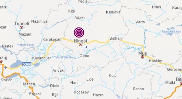 Bingöl'de 4 büyüklüğünde deprem