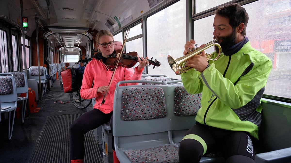 Fransız çift bisiklet şehri Konya'ya geldi