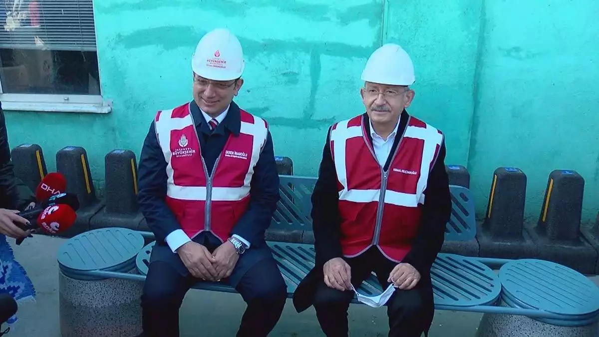 Cumhuriyet halk partisi (chp) genel başkanı kemal kılıçdaroğlu kirazlı-halkalı metro hattı i̇nşaat alanındaki törene katıldı.