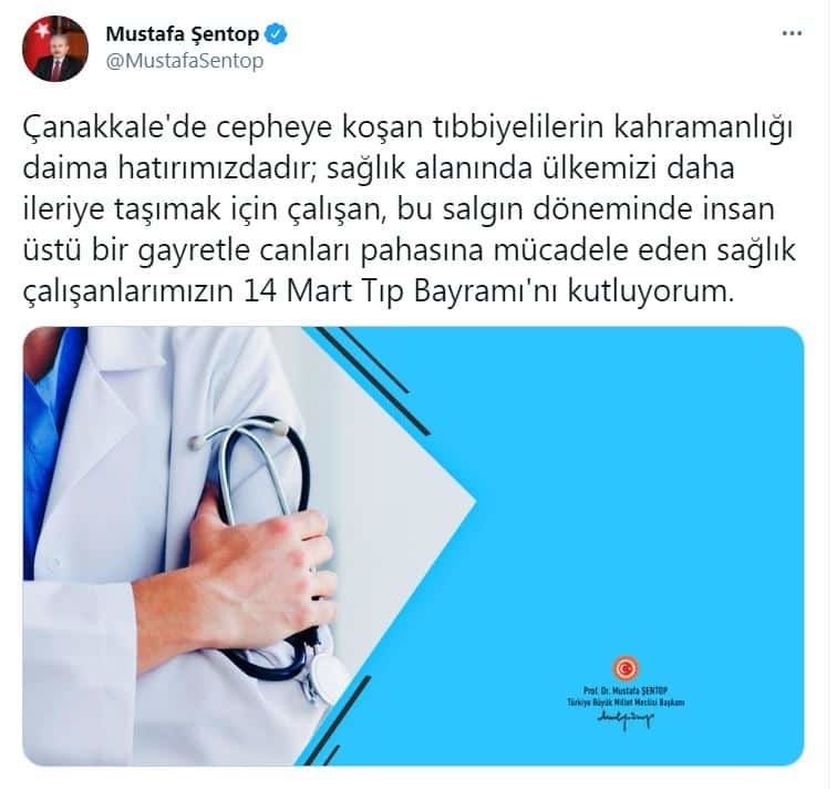 İnsan üstü bir gayretle canları pahasına mücadele eden sağlık çalışanlarımızın 14 Mart Tıp Bayramı'nı kutluyorum