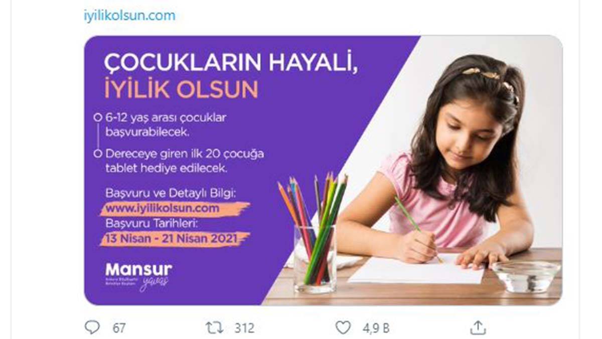 23 Nisan İyilik Olsun resim yarışması