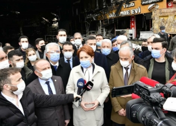 Akşener iş yerleri yanan esnafı ziyaret etti