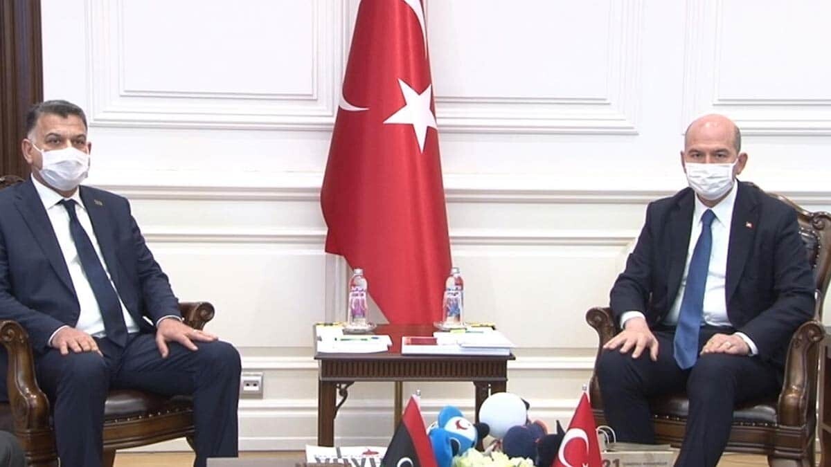 Soylu Libyalı mevkidaşı Mazin ile bir araya geldi 