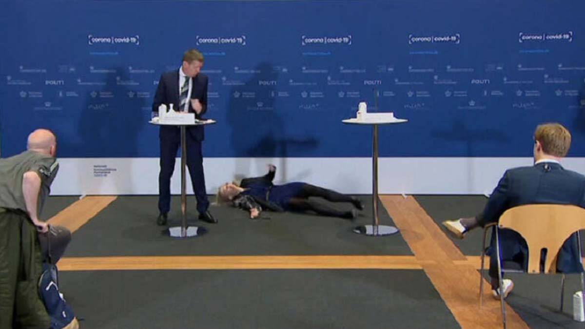 Tanja Erichsen basın toplantısında bayıldı