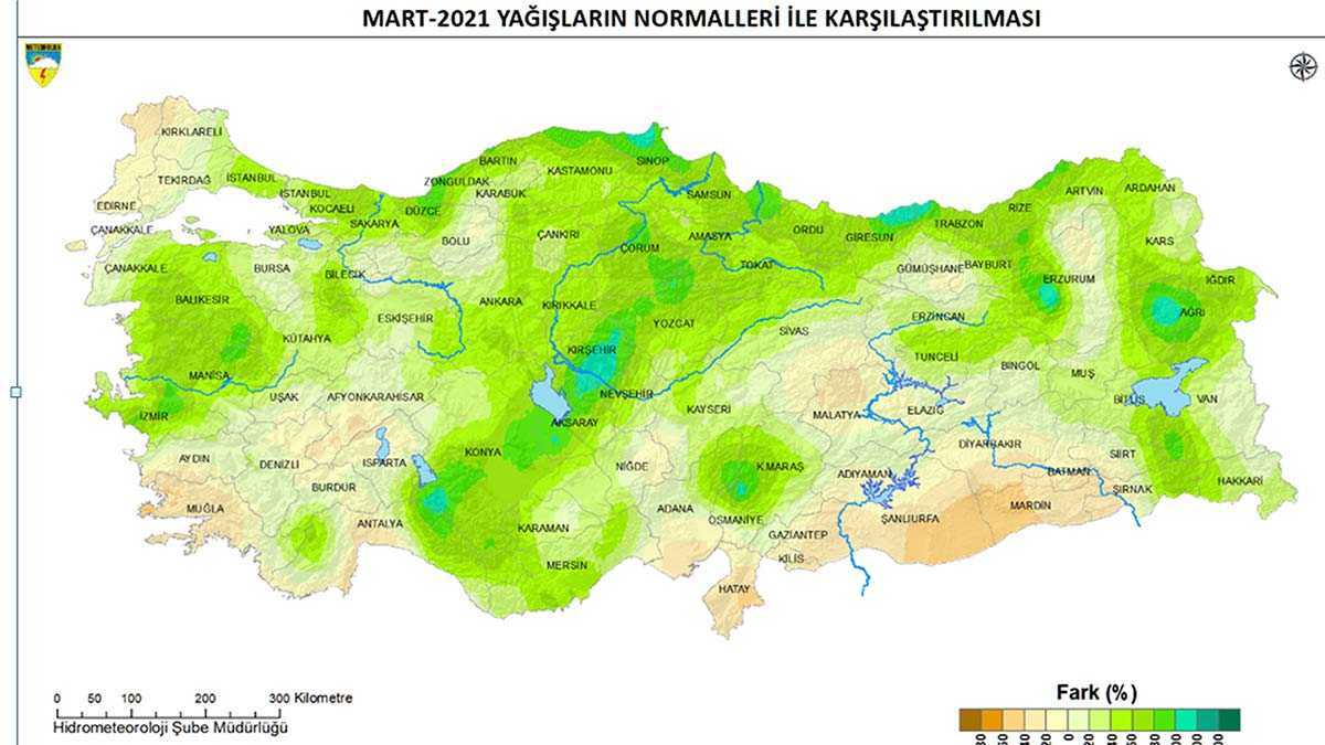 Marmara'da ortalama sıcaklık, bölgenin tamamında mevsim normalleri civarında gerçekleşti. Mart ayı uzun yıllar ortalaması 7.8 derece iken, 2021 mart ayı 7.2 dereceye düştü. Bölgede en düşük sıcaklık eksi 4.4 derece Gönen'de, en yüksek sıcaklık 22.7 derece Geyve'de yaşandı.