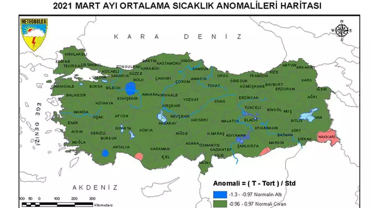 Ortalama sıcaklıklar mevsim normalleri civarında gerçekleşirken, ekstrem sıcaklık yaşanmadı. Mart ayında en düşük sıcaklık 23. 1 dereceyle erzurum'da, en yüksek 27. 2 dereceyle ceylanpınar'da görüldü. En fazla yağış 190 mm ile rize'de, en az yağış 48 mm ile şanlıurfa'da kaydedildi.