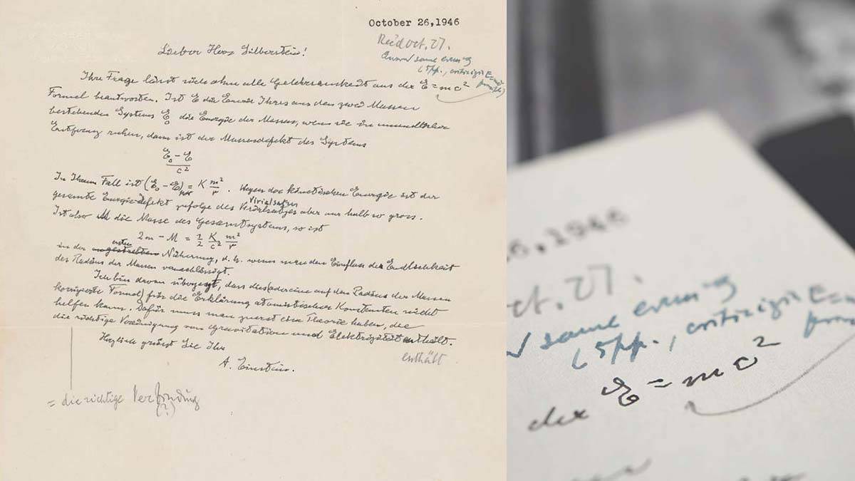 Einstein'ın formülü E=mc²'li mektubu satışa çıkıyor