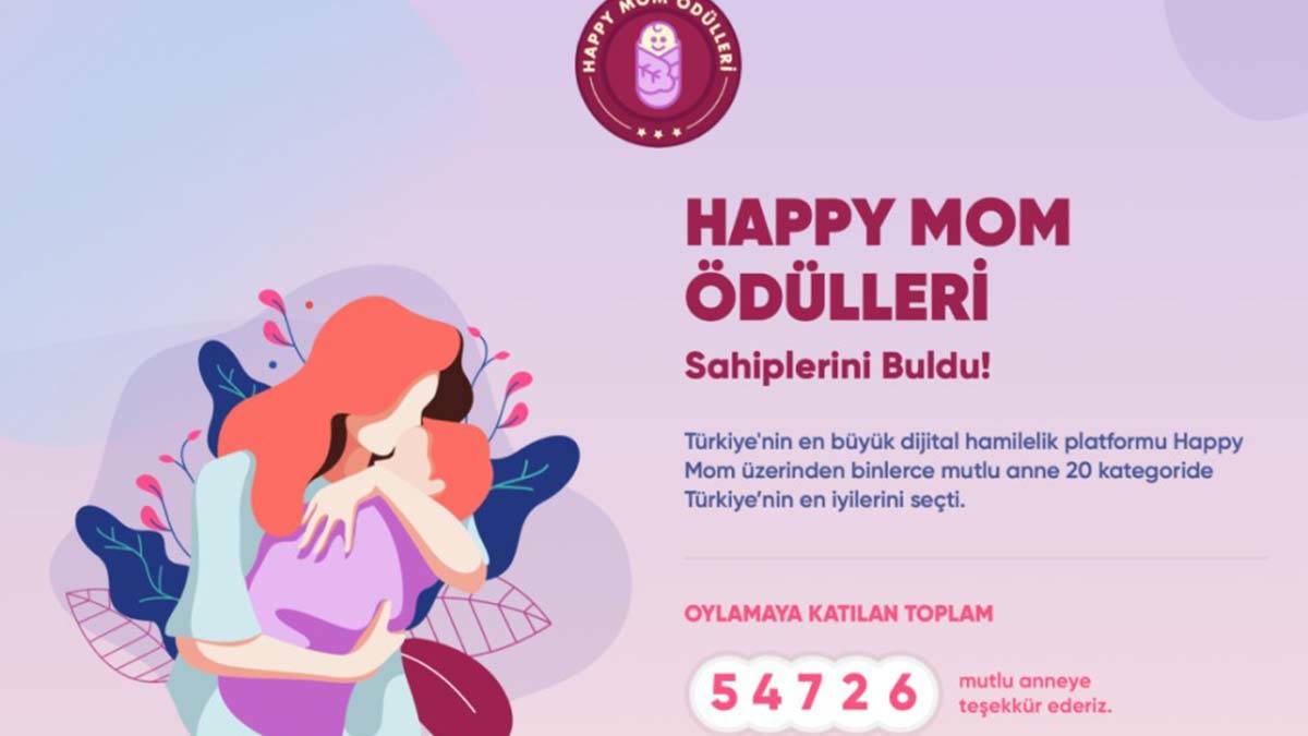 Bu yıl üçüncüsü düzenlenen Happy Mom Ödülleri’nde 55 bin anne toplam 20 kategoride Türkiye'nin en iyi anne-bebek markalarını seçti.