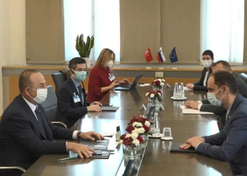 Çavuşoğlu Slovenya'da mevkidaşı Logar ile görüştü
