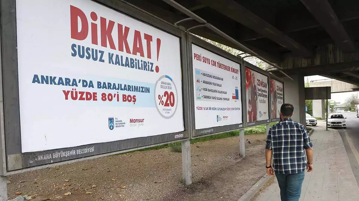 Başkentte reklam panolarından 'susuz kalabiliriz' uyarısı