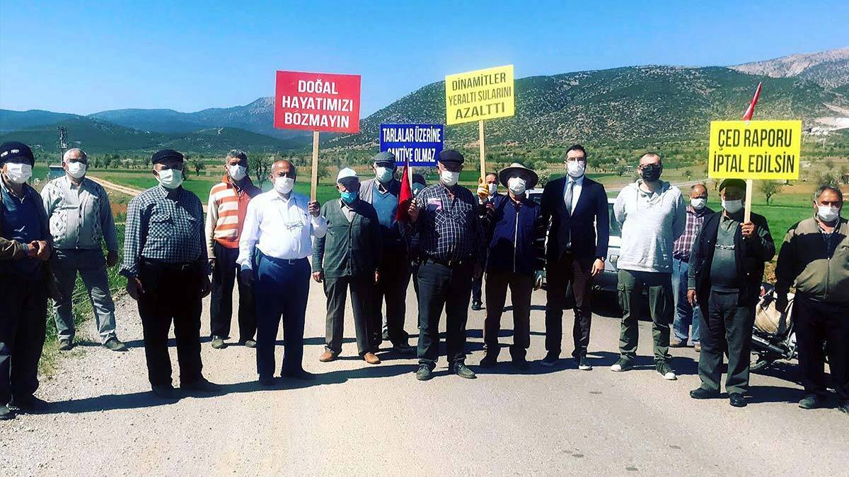 Denizli'de taş ocağına tepki
