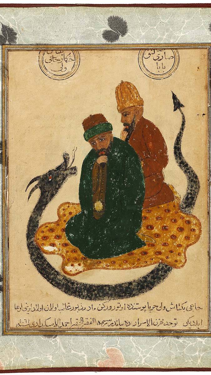 Hollanda'da Oriental Art Müzayede Evi tarafından 8 Haziran'da satışa sunulacak Hacı Bektaş-ı Veli tablosundaki ejderhanın hikayesi.