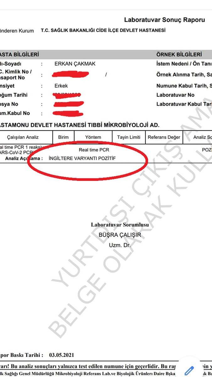 Kastamonu'nun Cide ilçesinde 2 arkadaşta İngiltere varyantlı koronavirüs tesbit edildi. Temaslı 30 kişi evlerinde karantinaya alındı.
