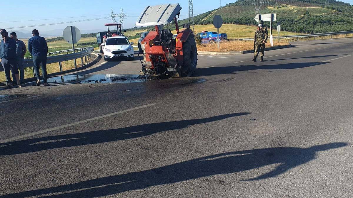 Traktör ikiye bölündü