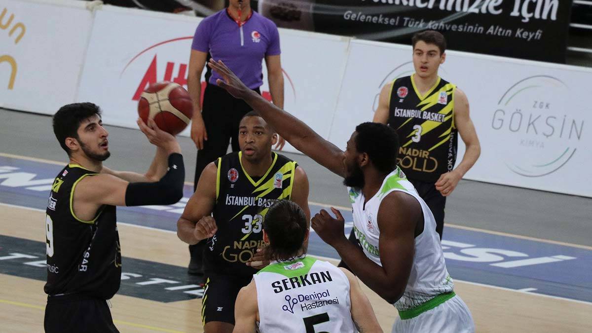 Merkezefendi Belediyesi Denizli Basket, sezonun bitimine 1 maç kala şampiyonluk ve ING Basketbol Süper Lig'e çıkışını garantiledi: 87-63.