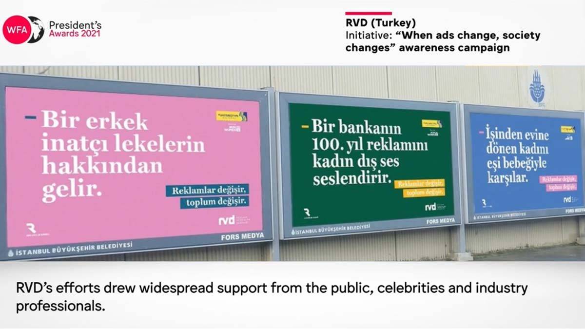 Reklamlar değişir toplum değişir kampanyasına ödül