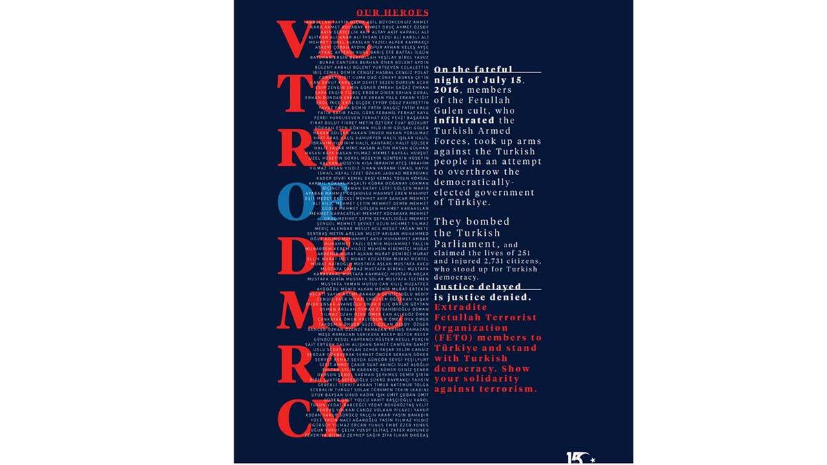 15 ülkede 15 Temmuz mesajı yayımlandı