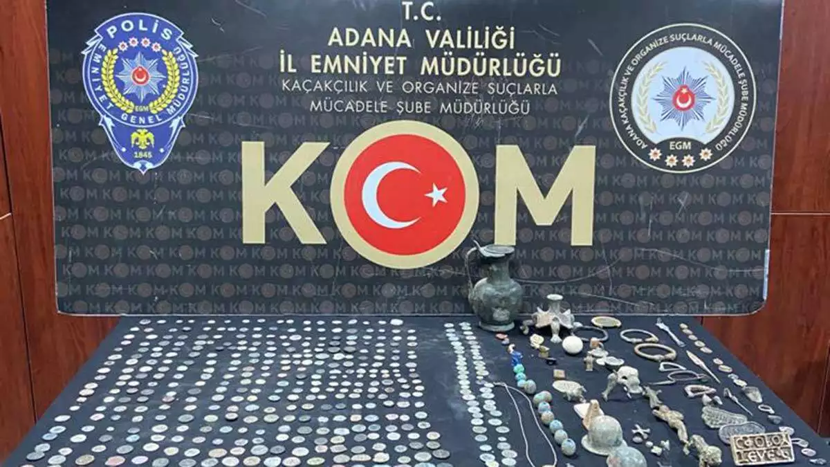 Adana'da operasyonda 414 sikke ele geçirildi
