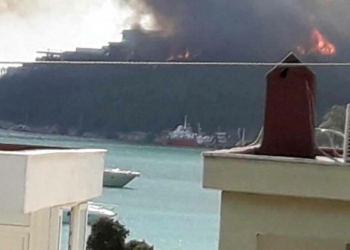 Milas'ta yangın otellerin bahçesine kadar ilerledi