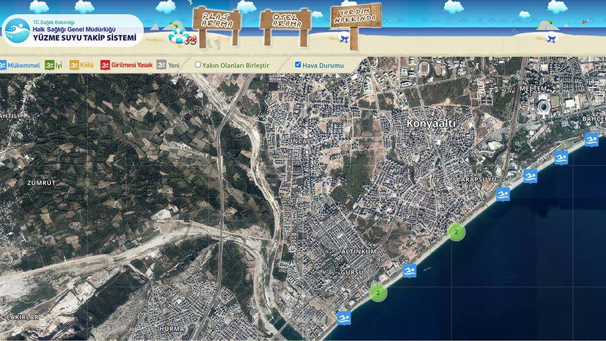 Antalya sahilinde su kalitesi mükemmel 